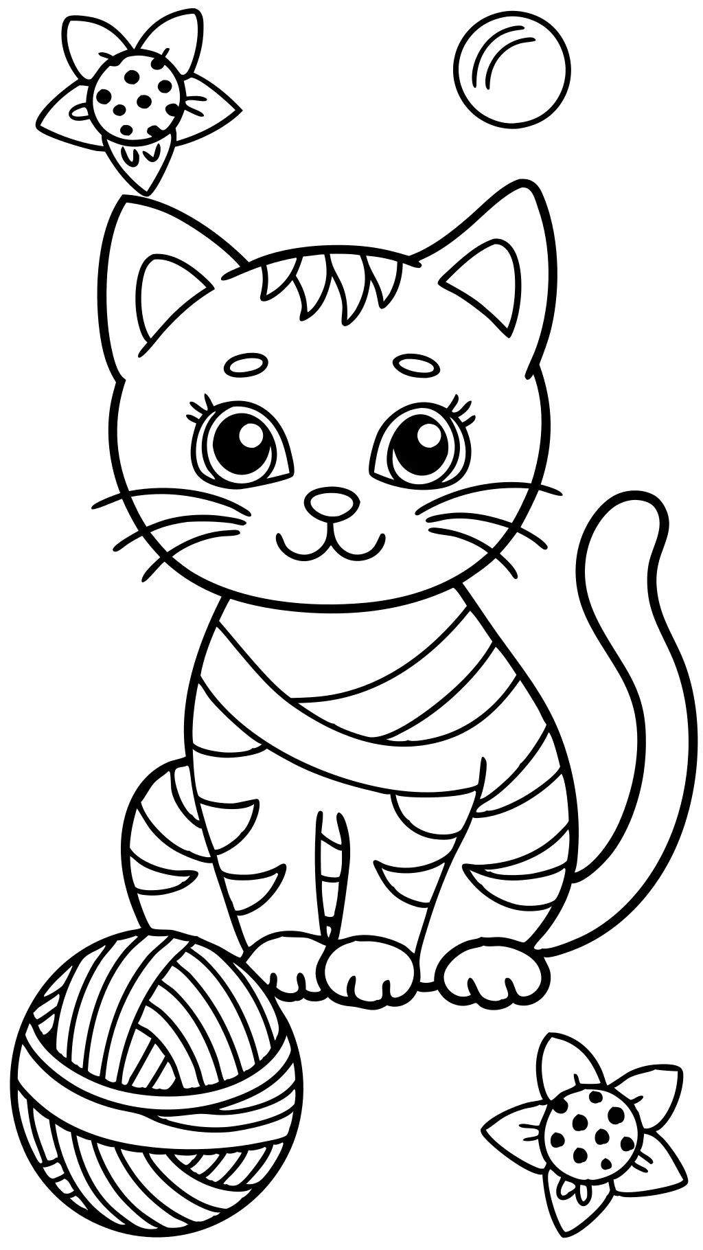 kitten and cat coloring pages